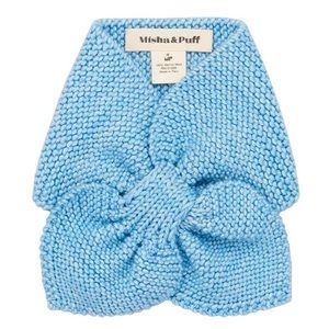 Misha & Puff Kids Sledding Scarf in Faded Denim Merino Wool NWOT